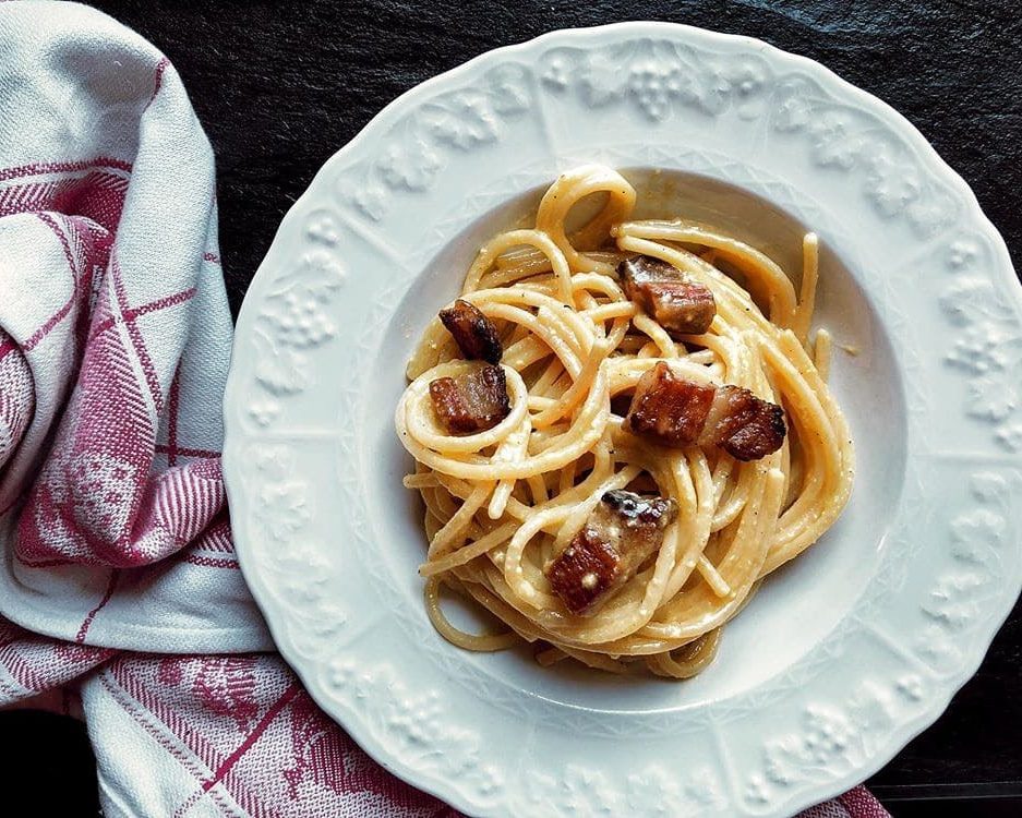 Блюда итальянской кухни в Риме - Паста "Карбонара"