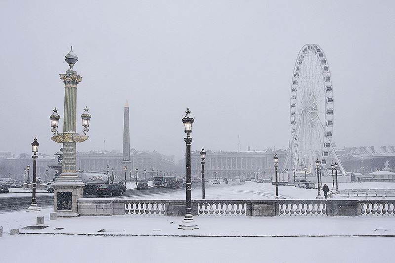 Париж, Площадь Согласия зимой