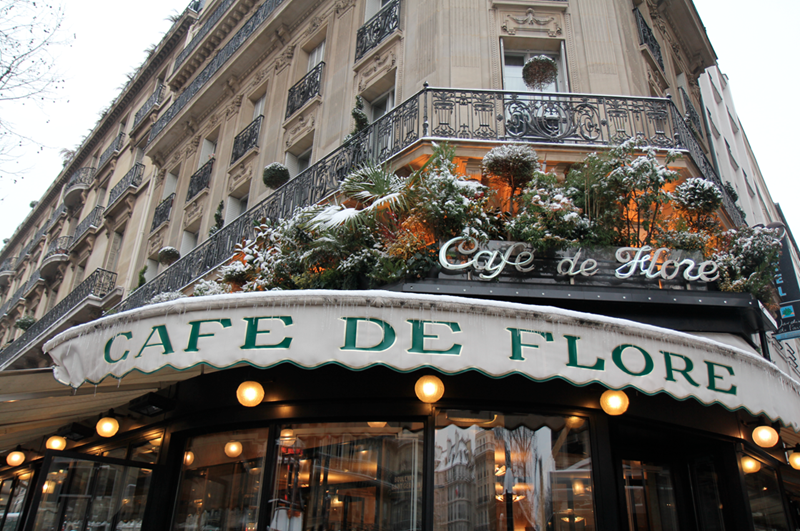 Париж, Кафе де Флор, зима