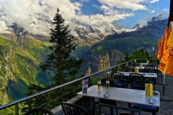 Рестораны с панорамным видом: Edelweiss (Мюррен, Швейцария)