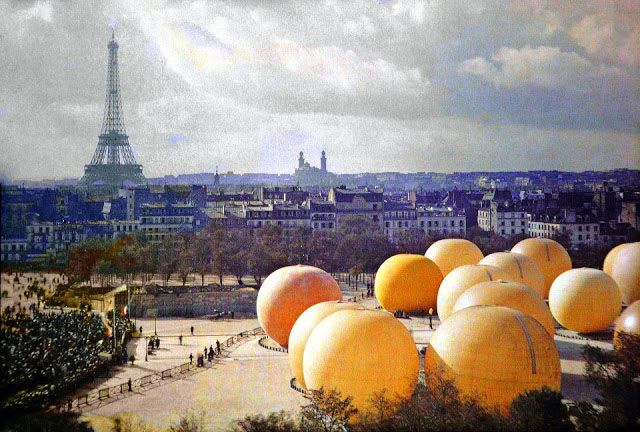 Старый Париж: редкие цветные фото - Эйфелева башня