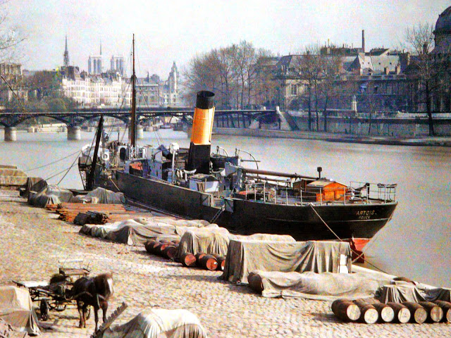 Старый Париж: редкие цветные фото - набережная Сены