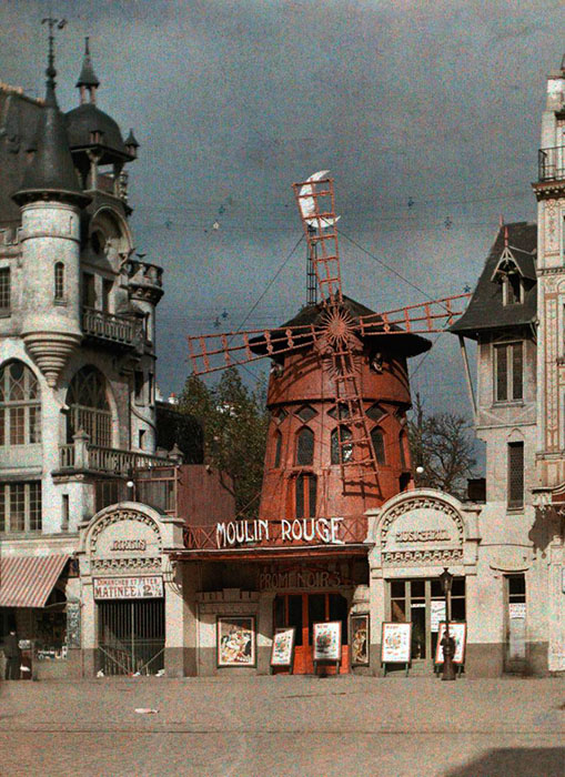 Старый Париж: редкие цветные фото - кабаре Мулен Руж