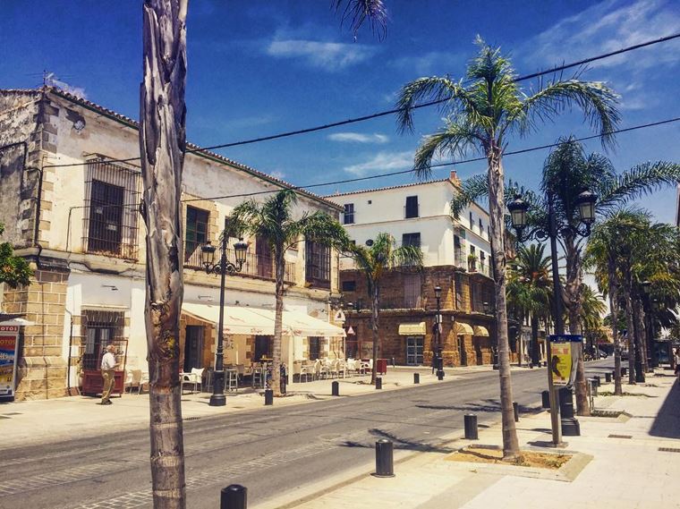 Города Испании на побережье Атлантического океана: Эль Пуэрто де Санта Мария - улица в пальмах