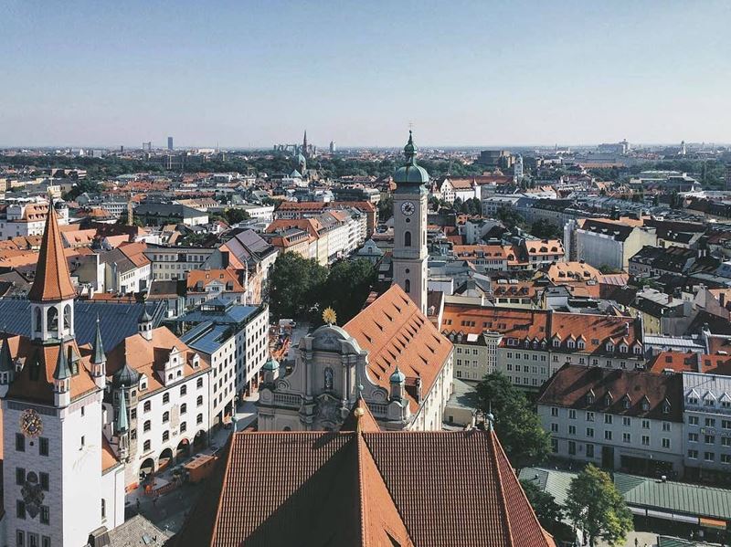 Красивые города юга Германии: Мюнхен, вид сверху на город