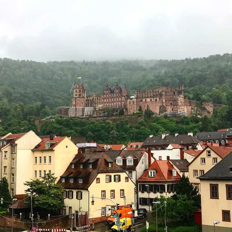 Красивые города юга Германии: Гейдельберг - жёлтые домики и средневековый замок