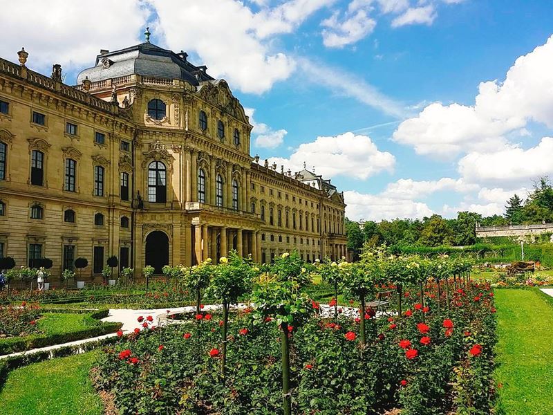 Красивые города юга Германии: Вюрцбург, резиденция с садом 