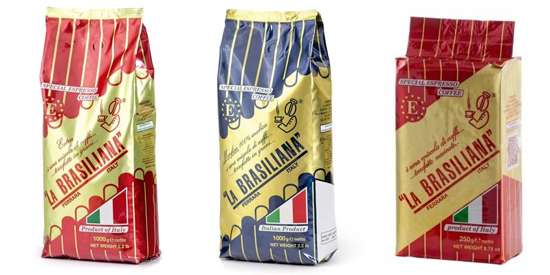 Лучшие марки итальянского кофе - Brasiliana - молотый для эспрессо в вакуумной упаковке