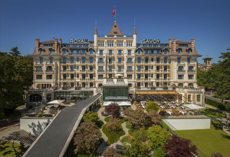 Royal Savoy Hotel & Spa Lausanne - фасад отеля в Лозанне, Швейцария