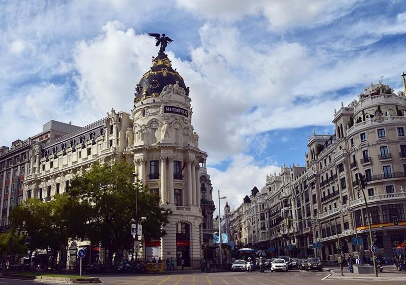 Крупные и красивые города Испании - Мадрид - центральная улица Гран Виа