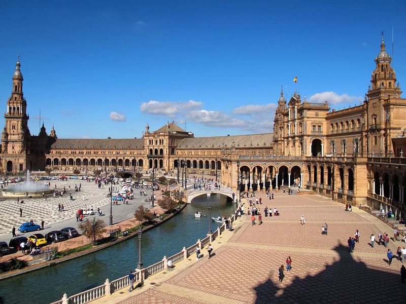 Крупные и красивые города Испании - Севилья - Площадь Испании