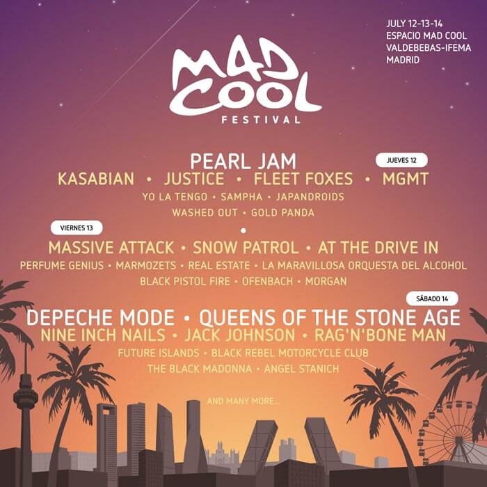 Музыкальный фестиваль Mad Cool в Мадриде (12–14 июля 2018)