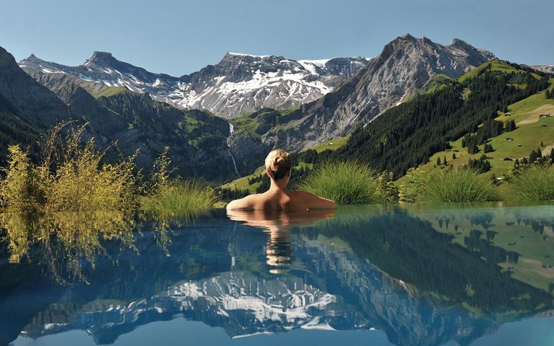 Отели с панорамными бассейнами инфинити - The Cambrian Hotel and Spa (Швейцария, Адельбоден)