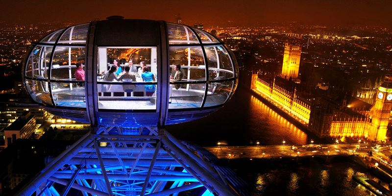 Высокие панорамные рестораны: Dining at 135 на колесе обозрения London Eye (Лондон, Великобритания)