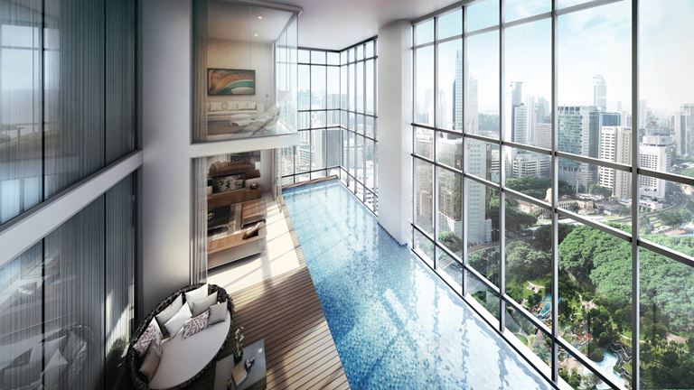 Four Seasons Hotel Kuala Lumpur - бассейн с видом на панораму города 