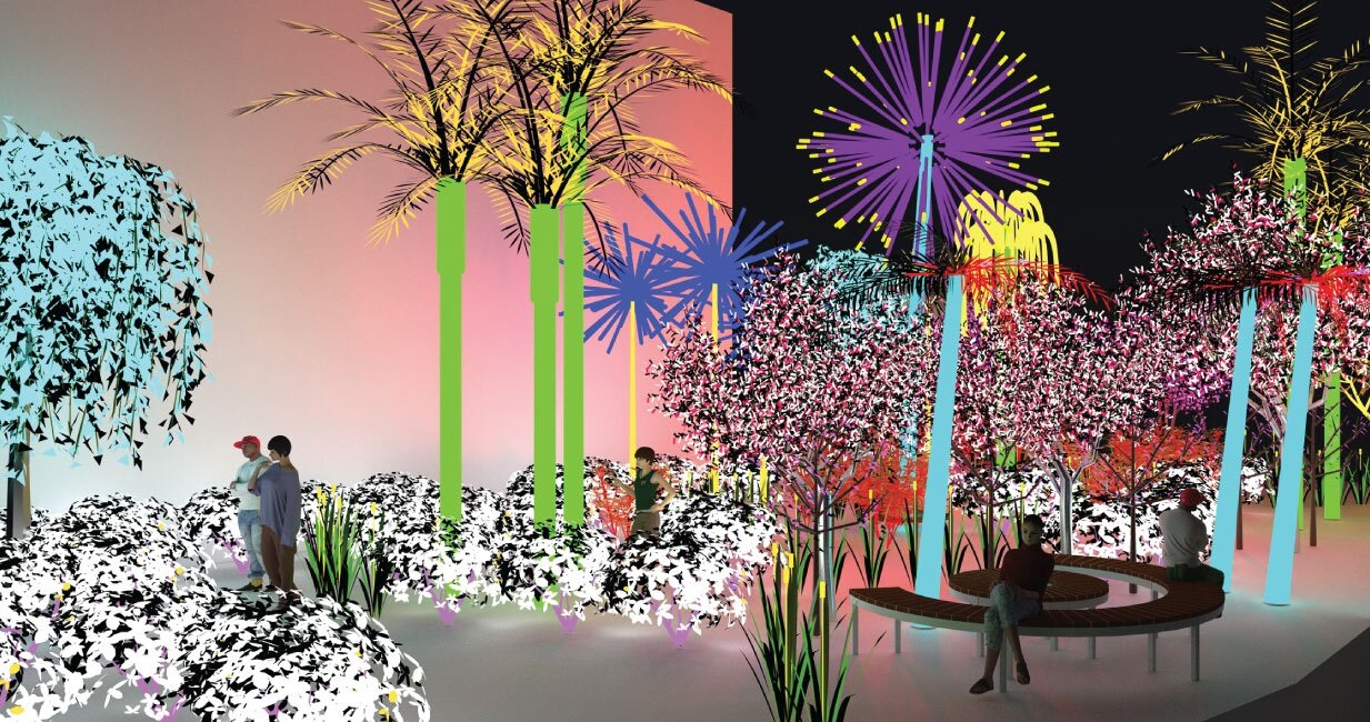 Дубай в 2018 году - новые проекты и открытия - Электрический ботанический сад в центре искусств Jameel Arts Centre