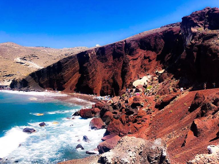 Цветные пляжи мира - Красный пляж (Греция, остров Санторини)