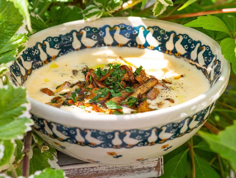 Рецепт сырного супа с лисичками от ресторана «Сыроварня»