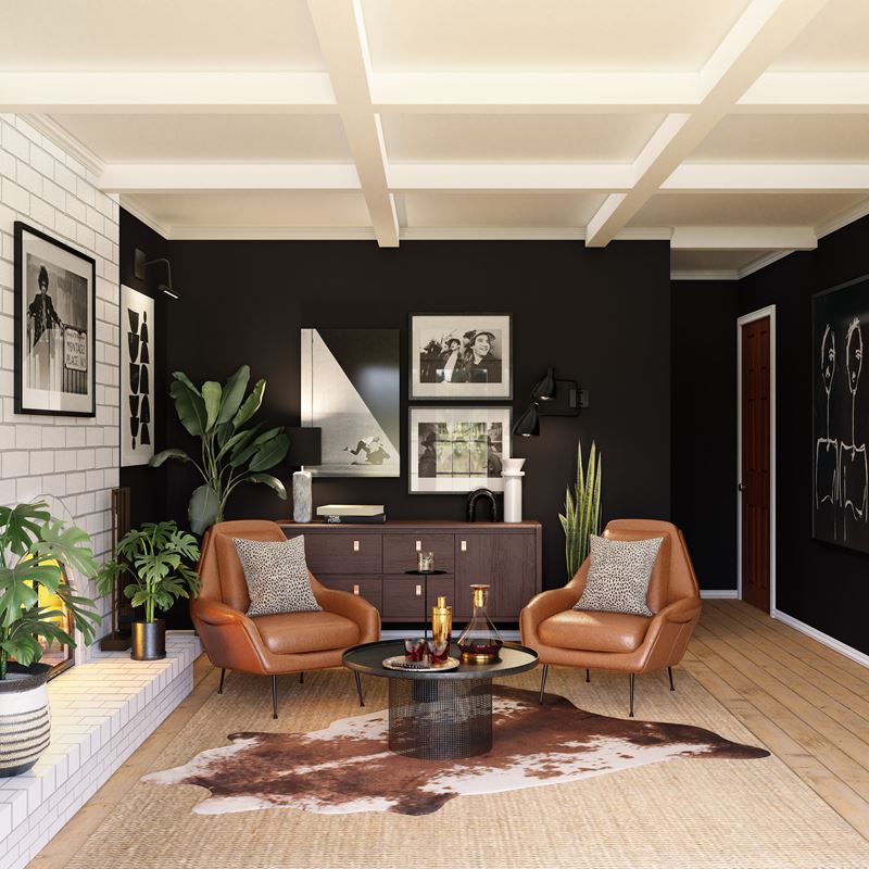 Тёмные тона в дизайне интерьера - гостиная в оттенках коричневого
