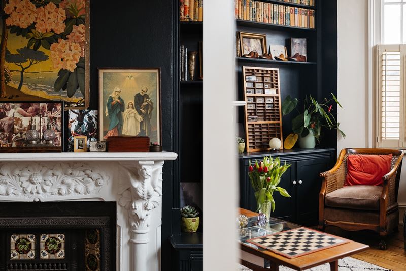 Красивый интерьер старого дома в Лондоне - Детали интерьера гостиной