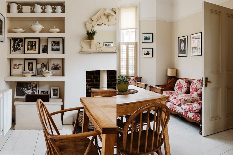 Красивый интерьер старого дома в Лондоне - Уютная столовая